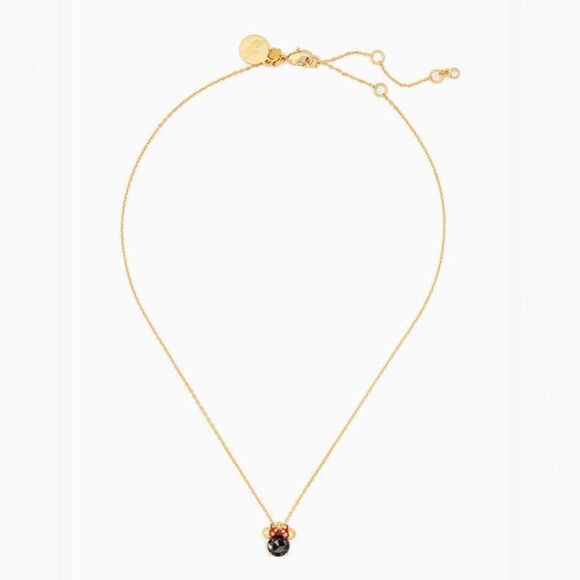 NWT Disney X Kate Spade New York Minnie Pendant Necklace in Black Jewel - Picture 3 of 6